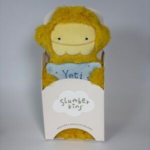 NWT Slumberkins Yeti Snuggler w/ Affirmation Card Yellow Limited Edition Color